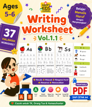 Writing Worksheet untuk anak usia 5–6 tahun
